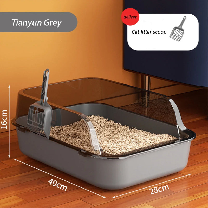 Premium High-Side Cat Litter Box – Thick & Splashproof